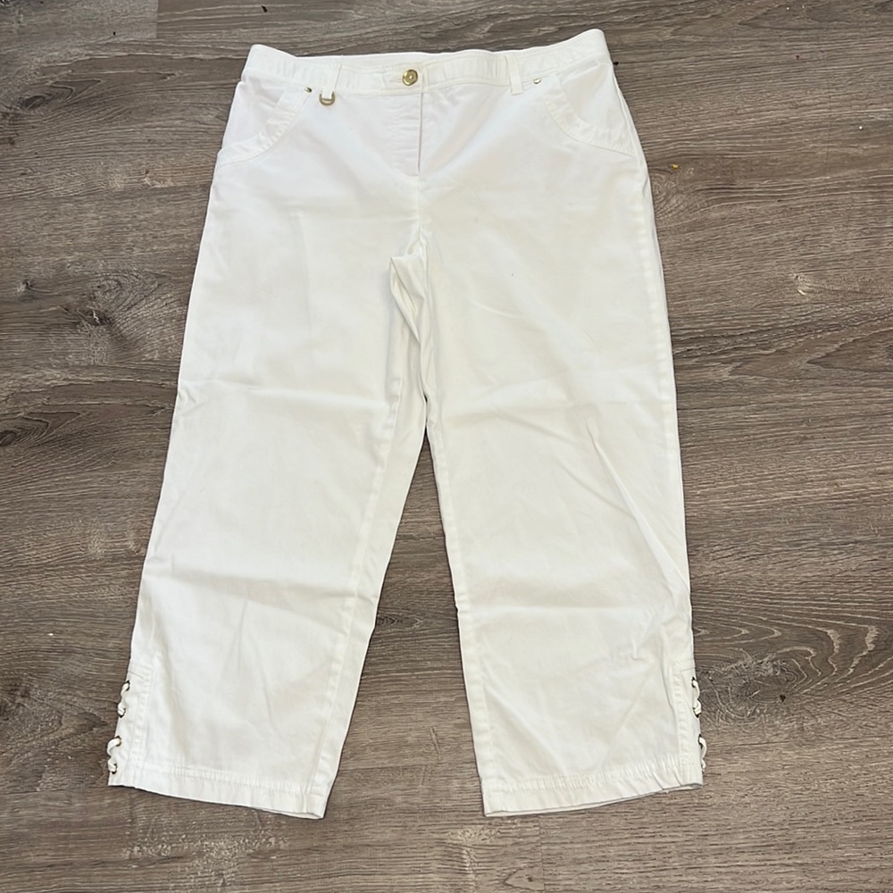 JM Collection White Cropped Pants Sz 12